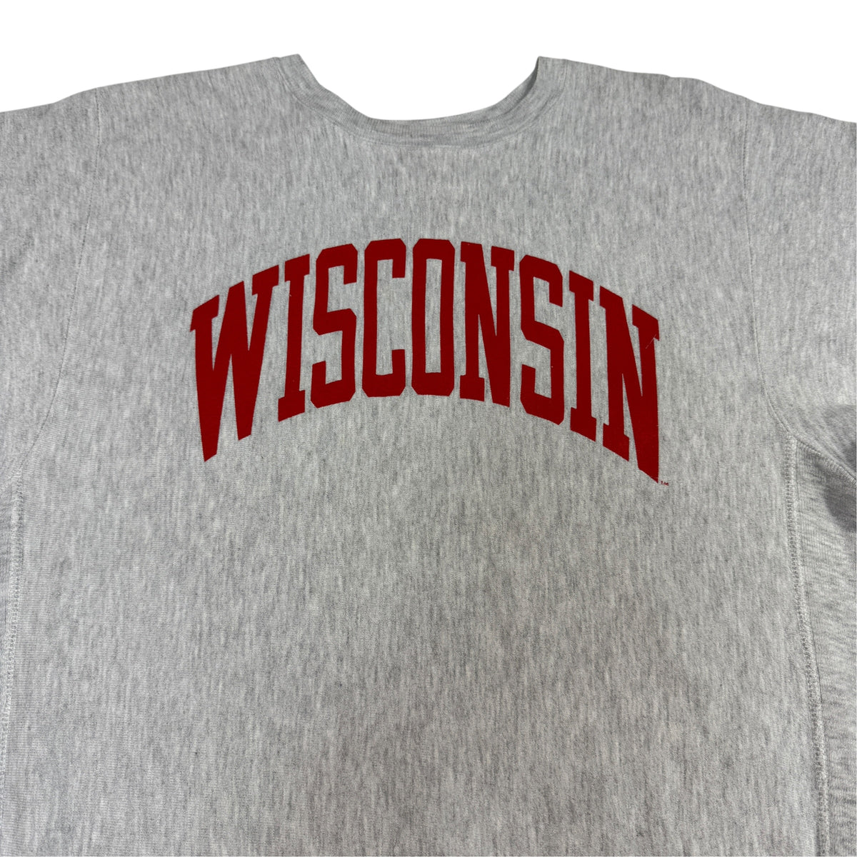 90's Champion リバースウィーブ WISCONSIN グレー スウェット L 胸 WISCONSIN アーチプリント引き