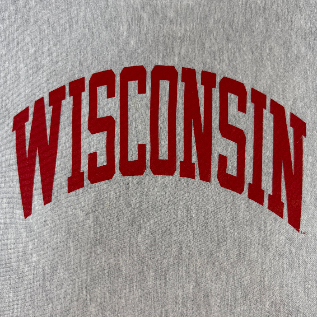 90's Champion リバースウィーブ WISCONSIN グレー スウェット L 胸 アーチプリント寄り