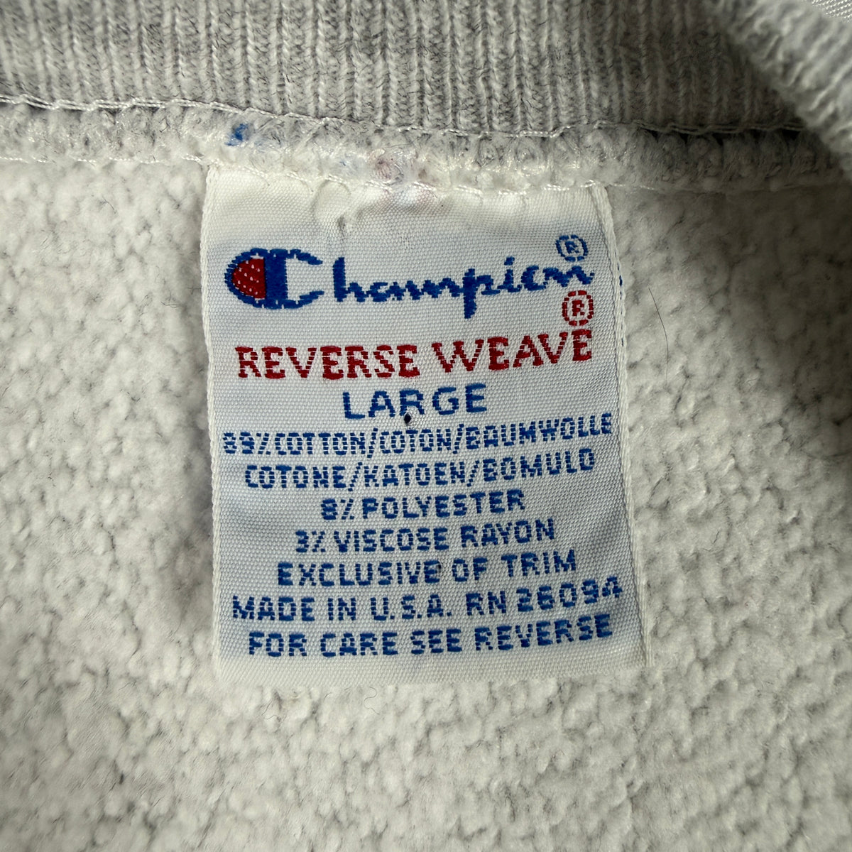 90's Champion リバースウィーブ WISCONSIN グレー スウェット L 刺繍タグ LARGE MADE IN U.S.A. RN 26094 寄り