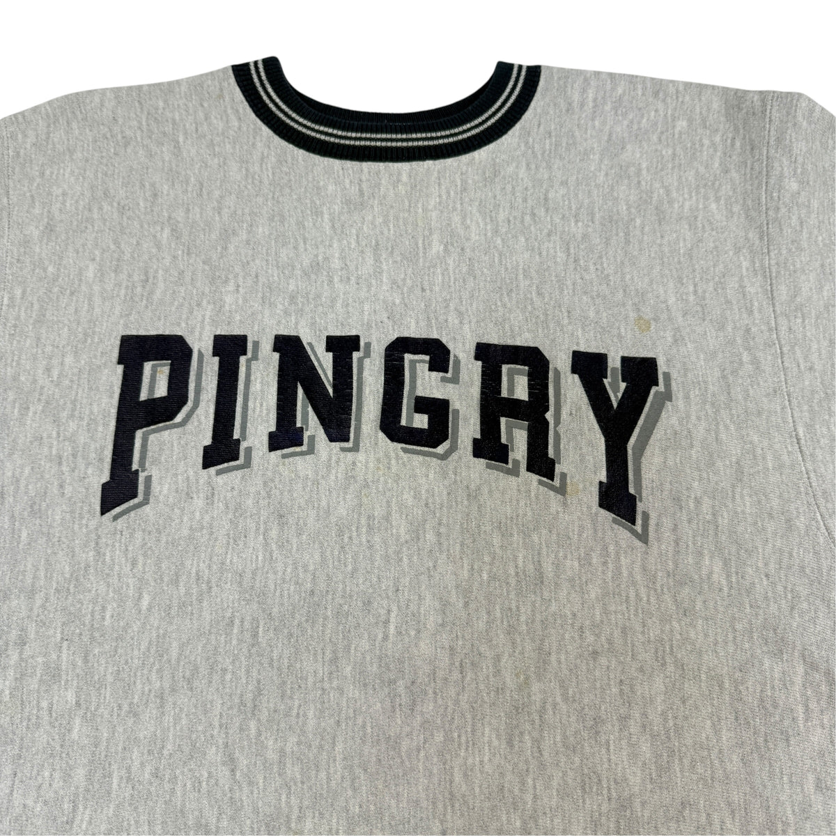 90's Champion リバースウィーブ PINGRY グレー スウェット XL 胸 PINGRY アーチプリント引き