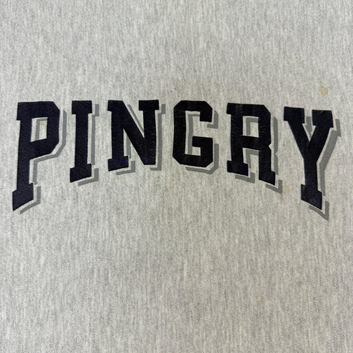 90's Champion リバースウィーブ PINGRY グレー スウェット XL 胸 アーチプリント寄り