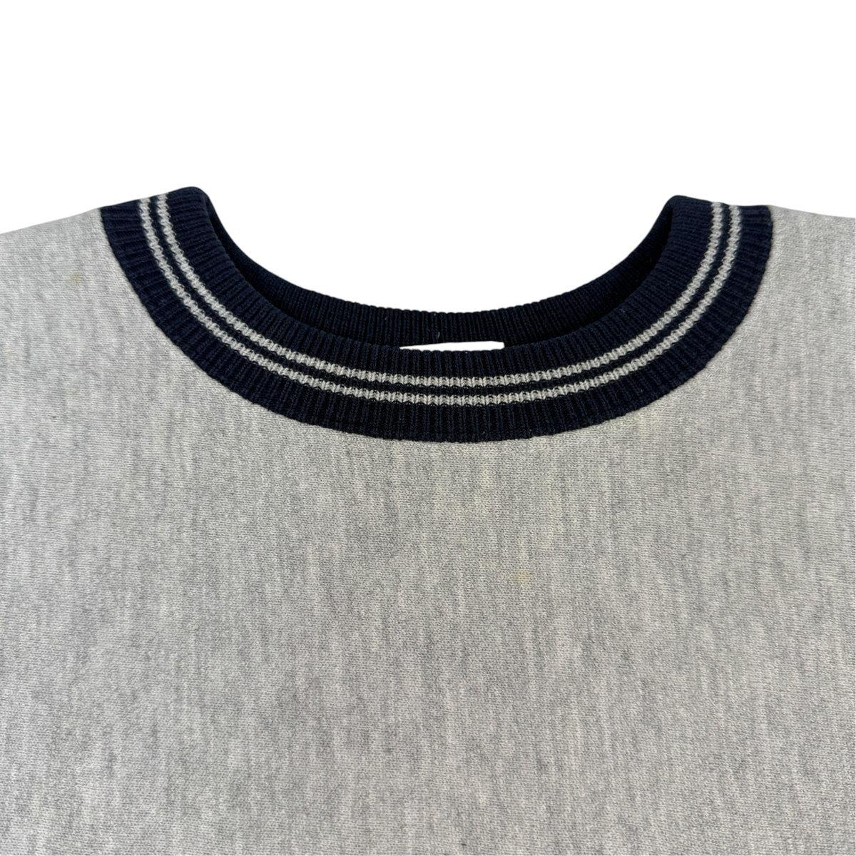 90's Champion リバースウィーブ PINGRY グレー スウェット XL 首リブ ネイビー×ホワイトライン