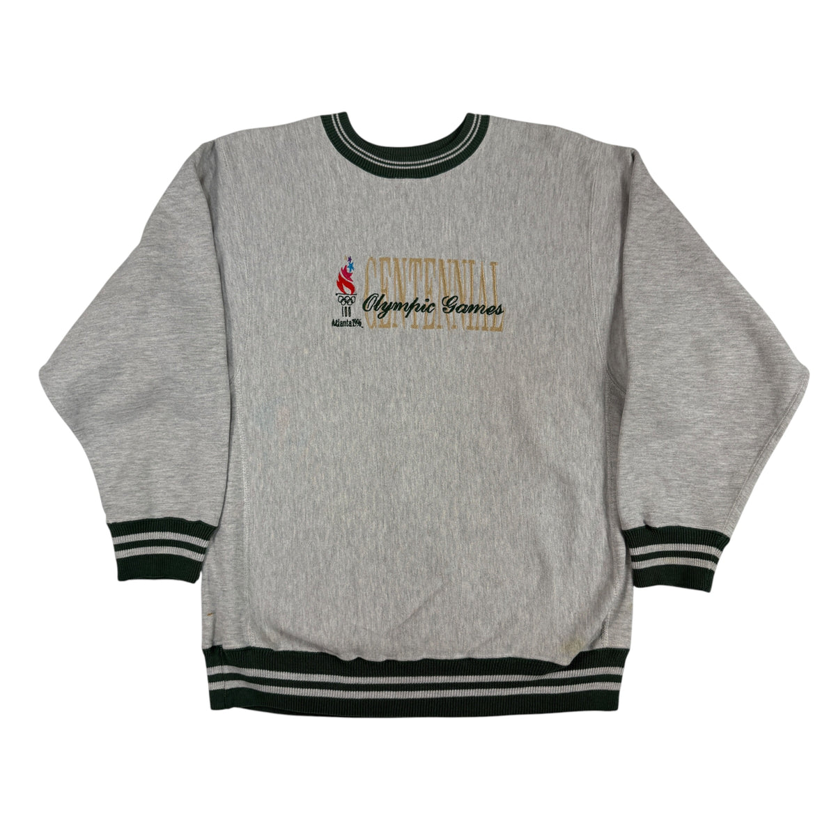 90's Champion リバースウィーブ CENTENNIAL Olympic Games グレー スウェット L 正面全体