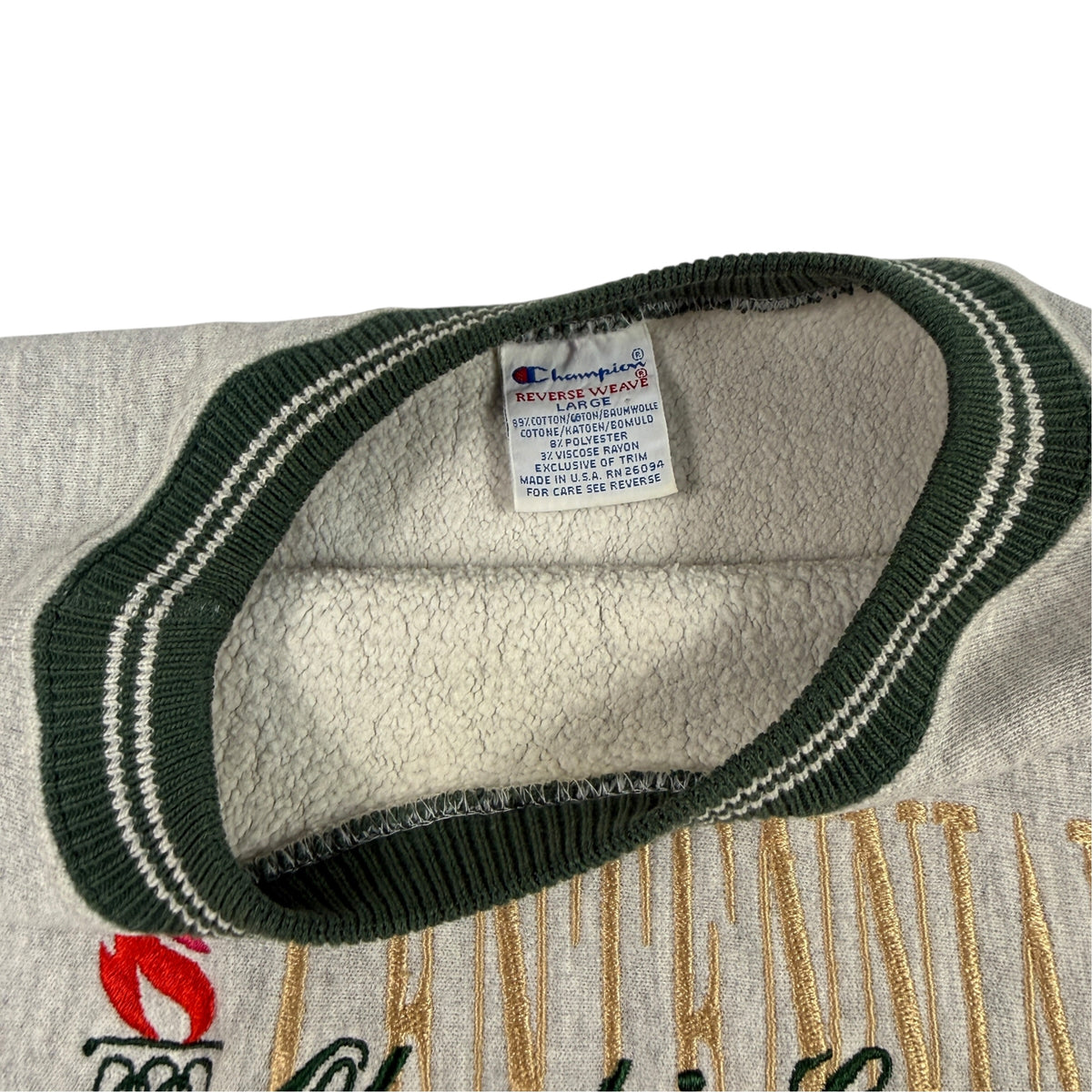 90's Champion リバースウィーブ CENTENNIAL Olympic Games グレー スウェット L 首元タグ引き