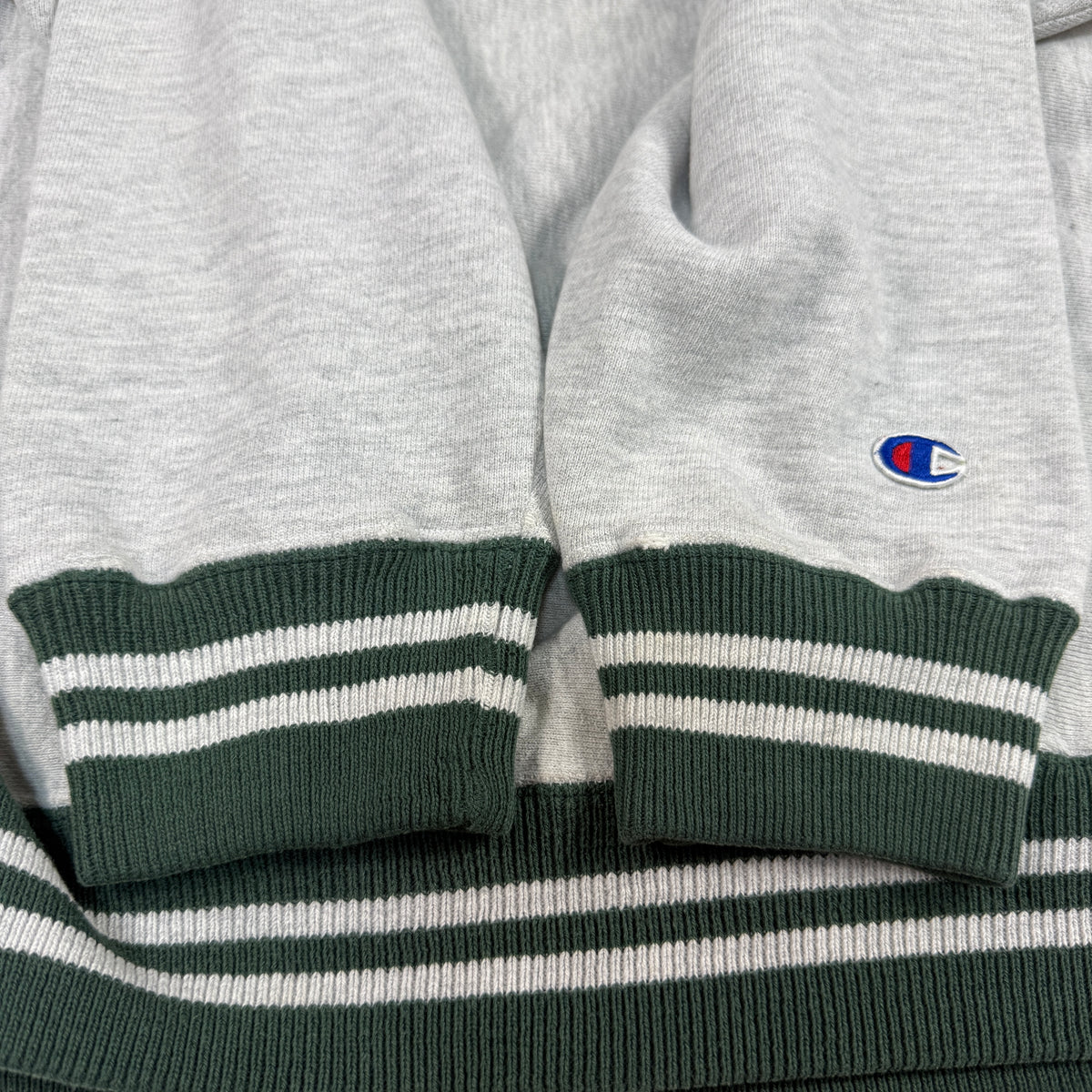 90's Champion リバースウィーブ CENTENNIAL Olympic Games グレー スウェット L 左袖 Cロゴ刺繍とラインリブ