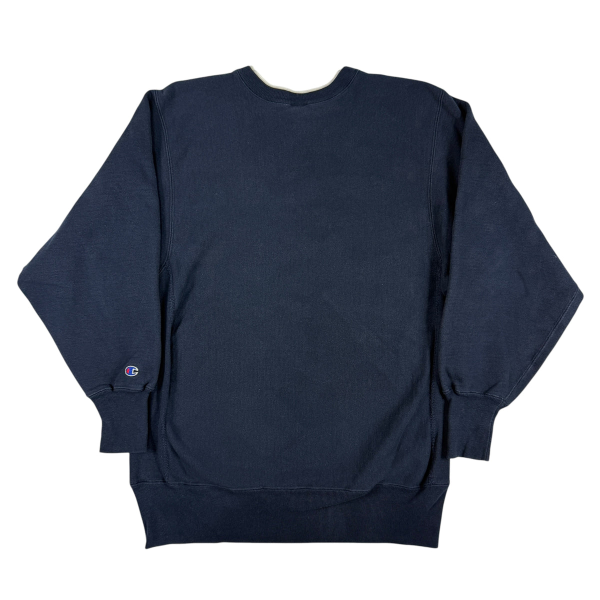 90's Champion リバースウィーブ Minnesota ブロックM チェック地アップリケ ネイビー スウェット XL 背面全体