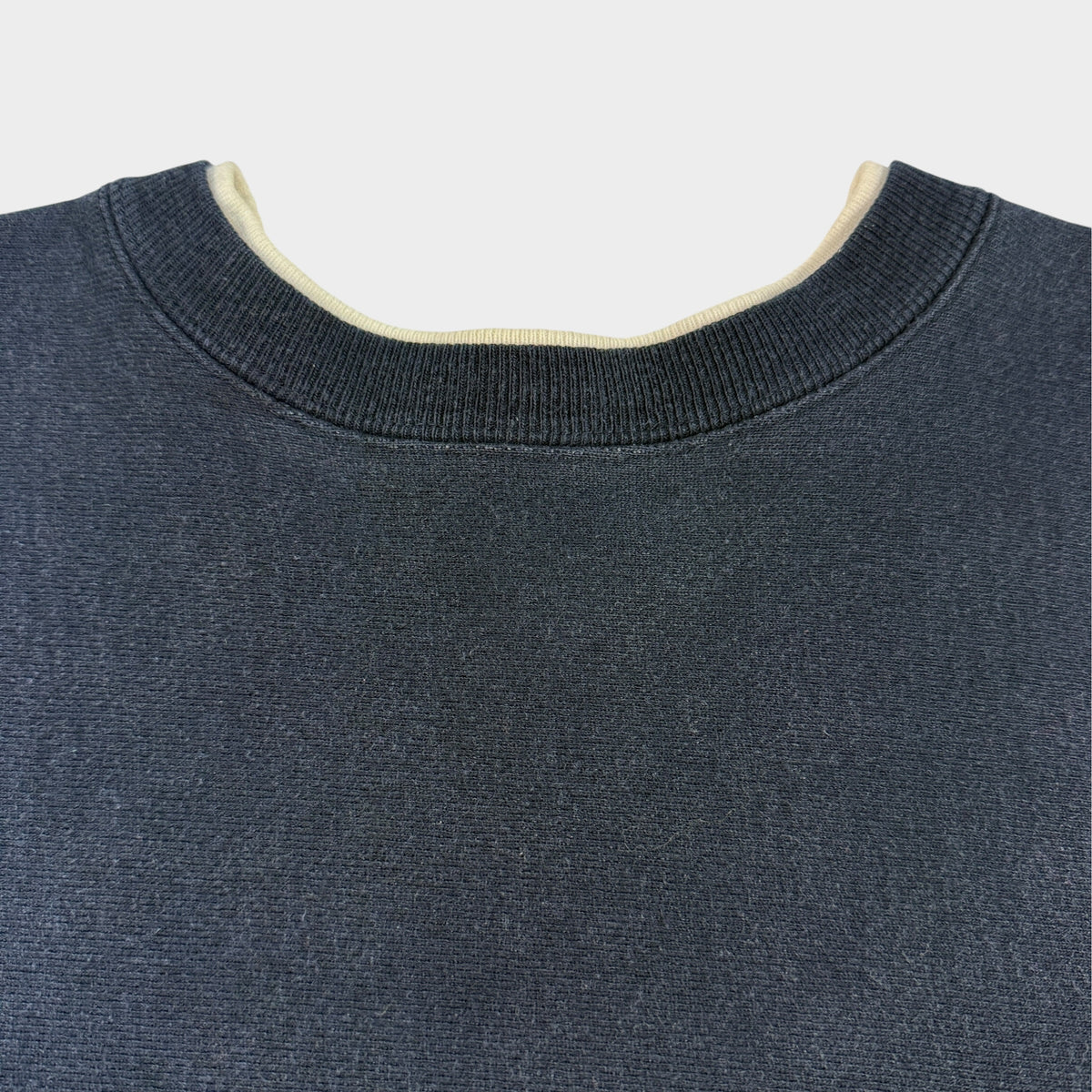 90's Champion リバースウィーブ Minnesota ブロックM チェック地アップリケ ネイビー スウェット XL クリーム色の首リブ 引き