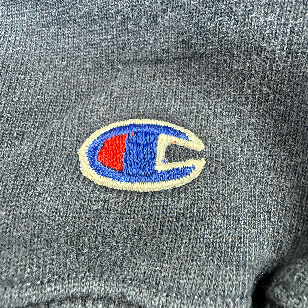 90's Champion リバースウィーブ Minnesota ブロックM チェック地アップリケ ネイビー スウェット XL 左袖 Cロゴ刺繍寄り