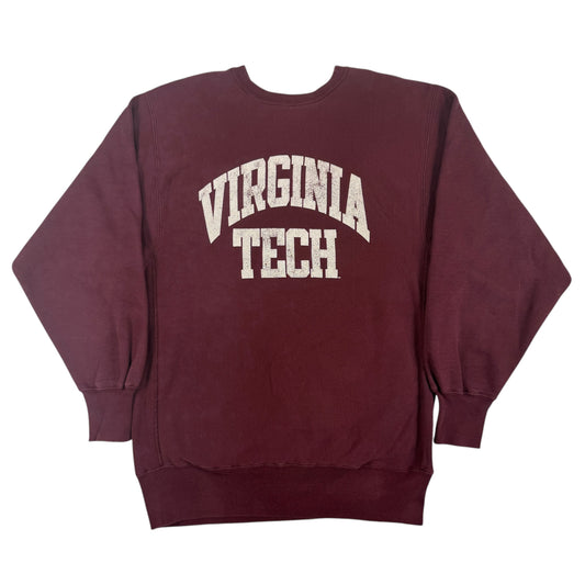 90's Champion リバースウィーブ VIRGINIA TECH バージニア工科大学 マルーン スウェット XXL 正面全体