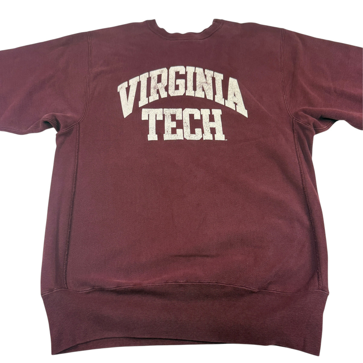 90's Champion リバースウィーブ VIRGINIA TECH マルーン スウェット XXL 正面 平置き全体