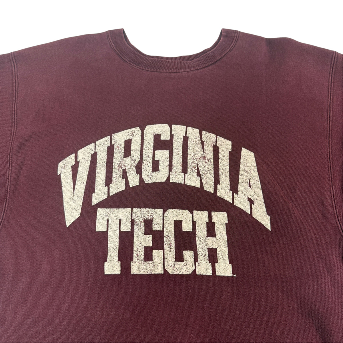 90's Champion リバースウィーブ VIRGINIA TECH マルーン スウェット XXL 胸 VIRGINIA TECH アーチプリント引き