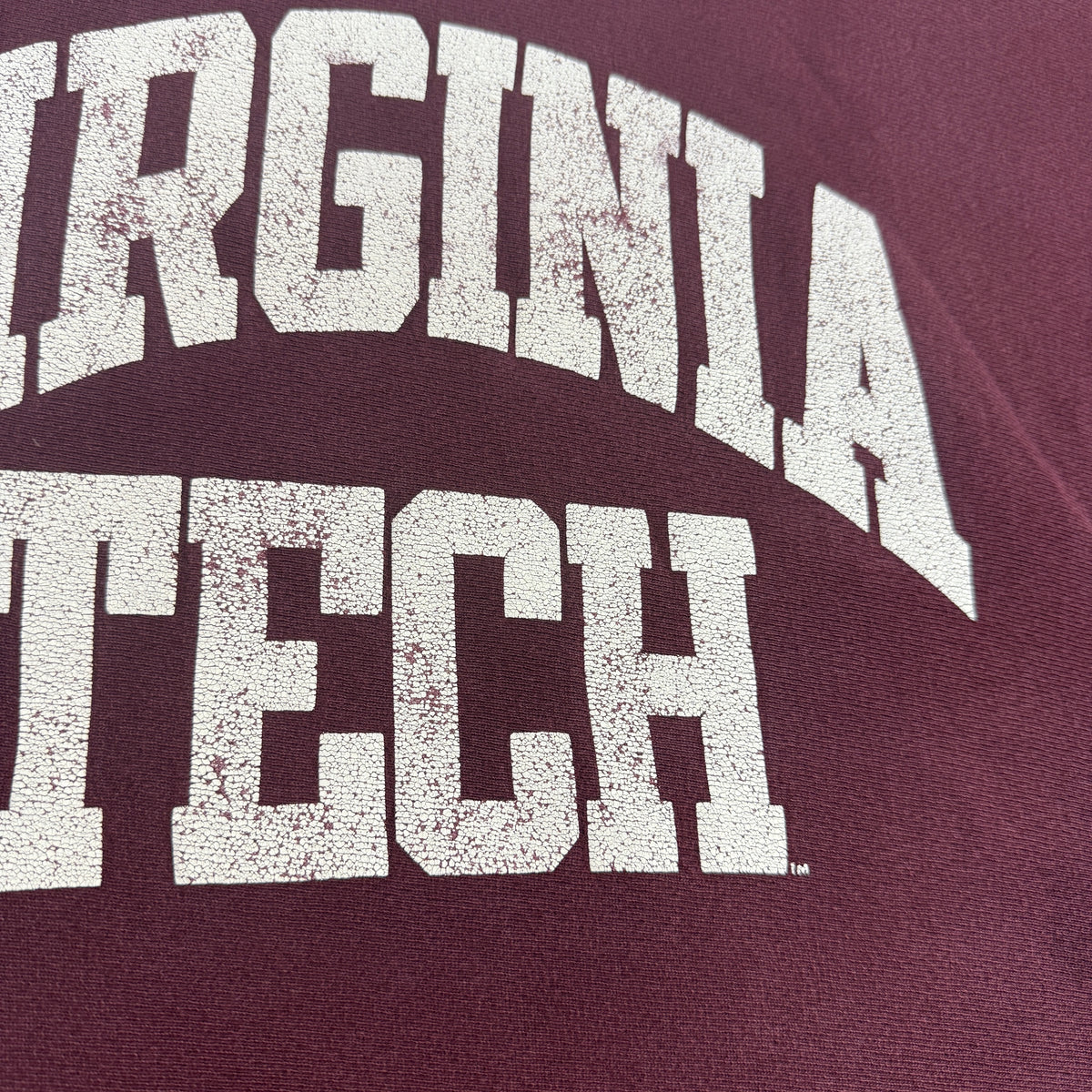 90's Champion リバースウィーブ VIRGINIA TECH マルーン スウェット XXL 胸プリント TECH 寄り