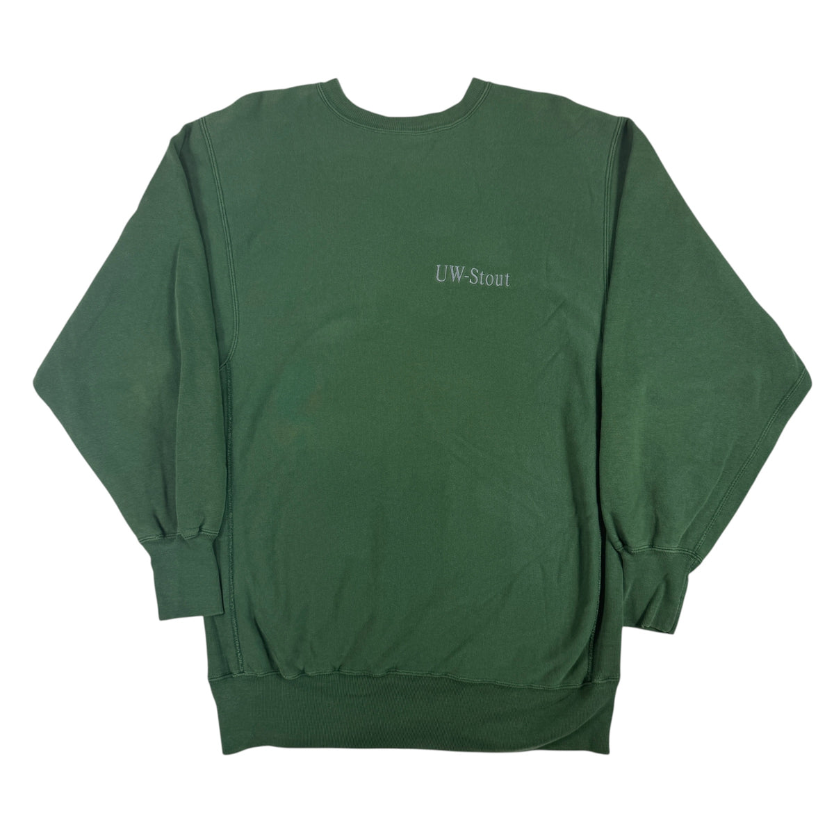 90's Champion リバースウィーブ UW-Stout 刺繍 ダークグリーン スウェット XXL 正面全体