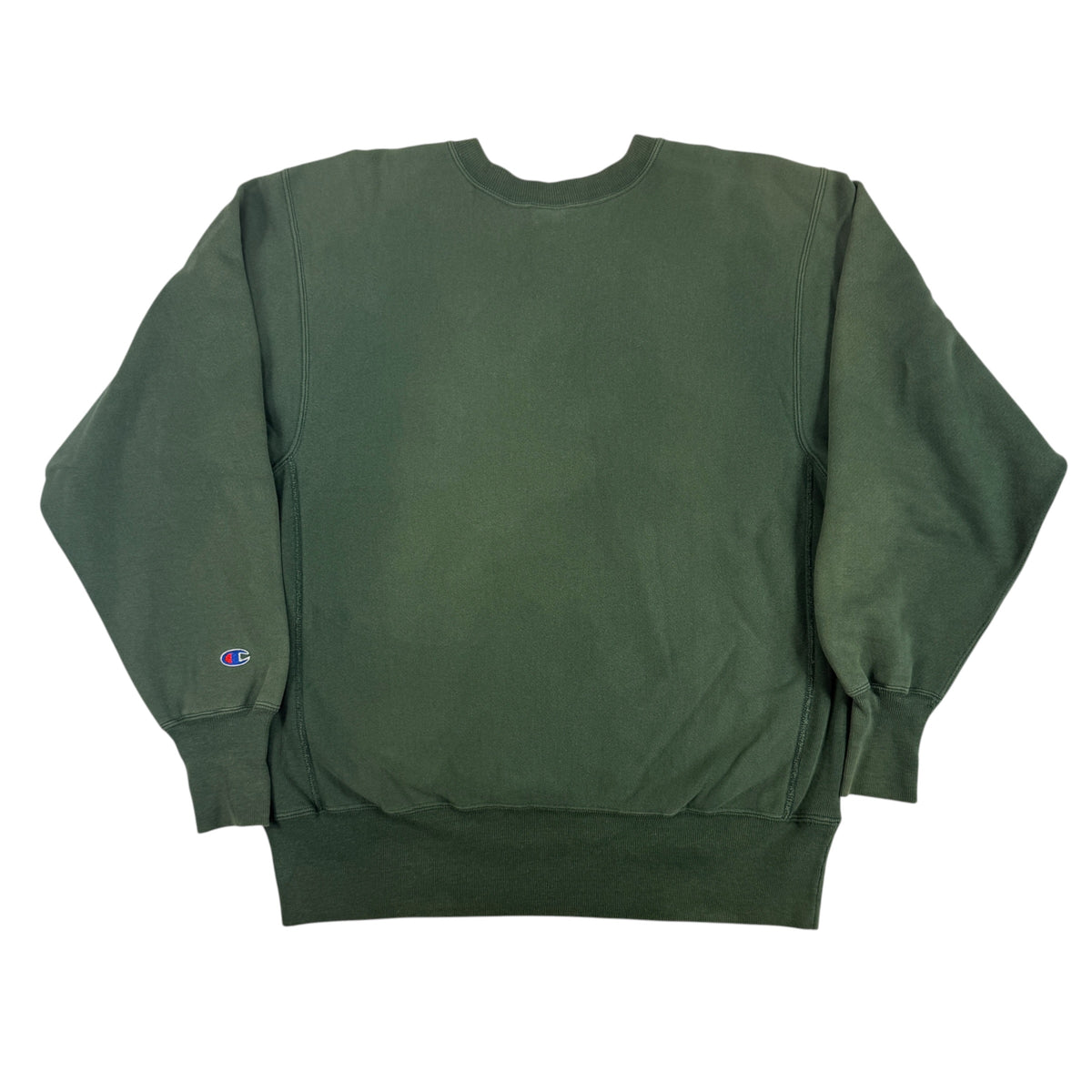 90's Champion リバースウィーブ NORTHWEST MISSOURI STATE 校章 グリーン スウェット L 背面全体