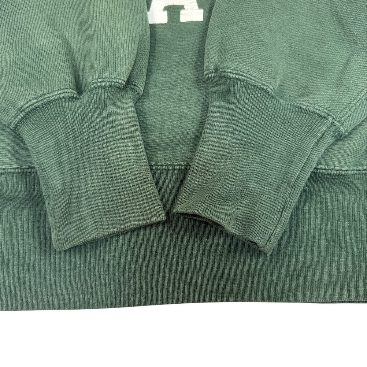 90's Champion リバースウィーブ NORTHWEST MISSOURI STATE 校章 グリーン スウェット L 袖口リブ・裾リブ