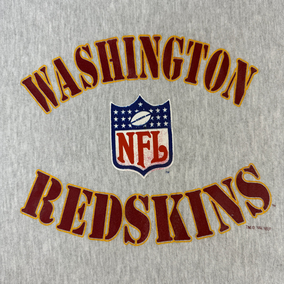 90's Champion リバースウィーブ WASHINGTON REDSKINS グレー スウェット XXL 胸 WASHINGTON REDSKINS アーチプリント寄り