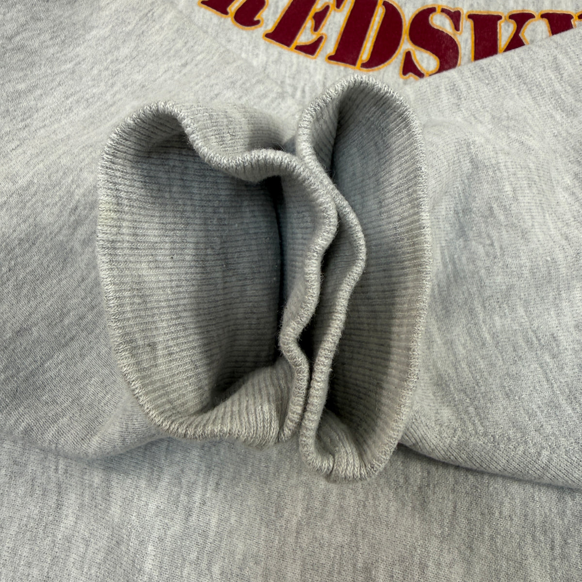 90's Champion リバースウィーブ WASHINGTON REDSKINS グレー スウェット XXL 裾リブ 内側
