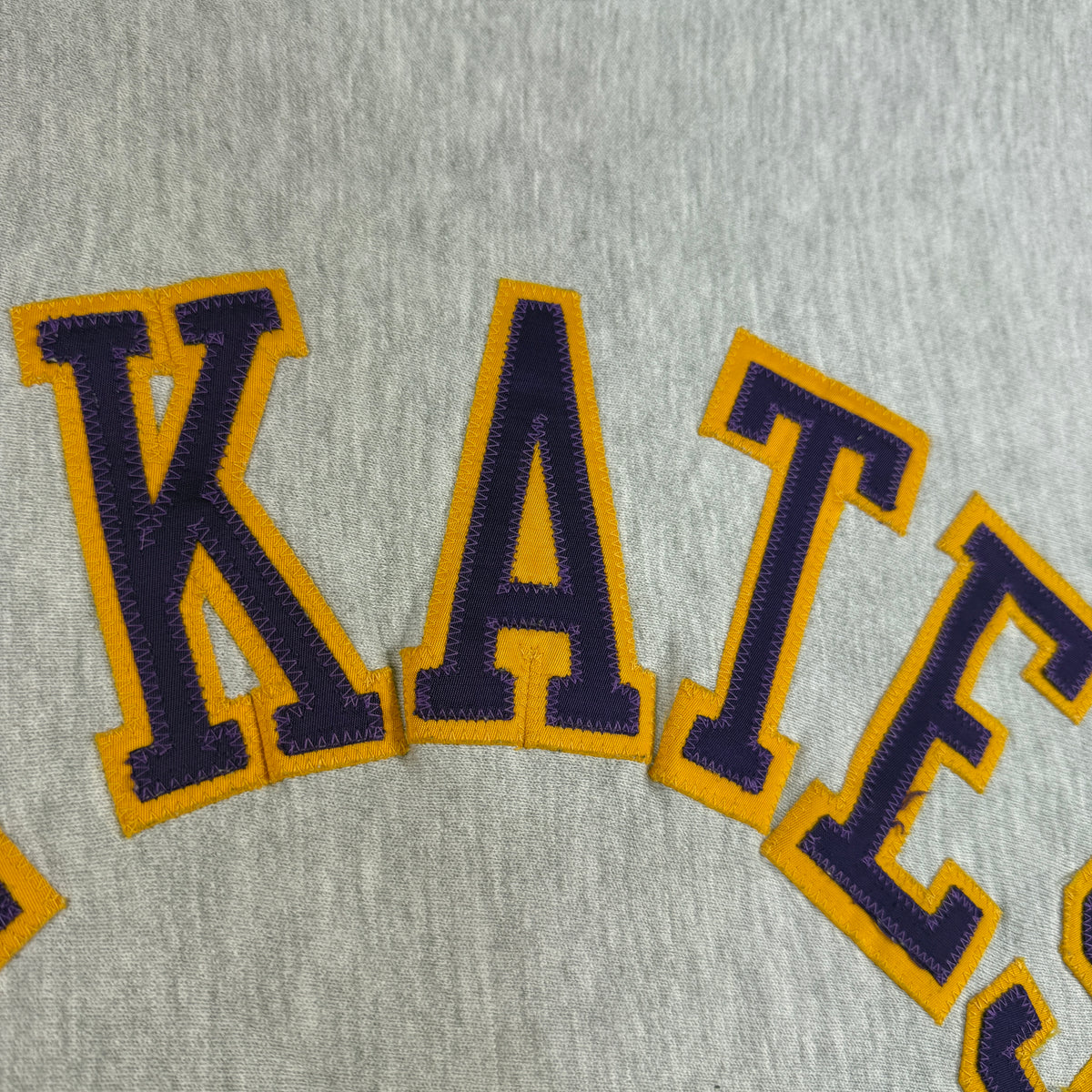 90's Champion リバースウィーブ ST. KATE'S グレー スウェット XL フェルトアップリケの縫い付け 超寄り