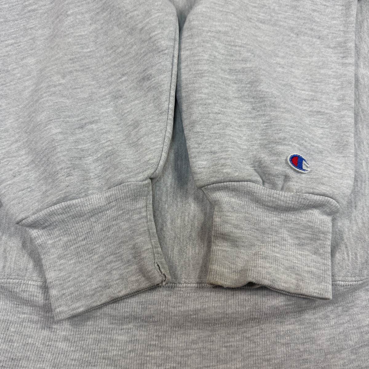 90's Champion リバースウィーブ ST. KATE'S グレー スウェット XL 左袖 Cロゴと袖口リブ