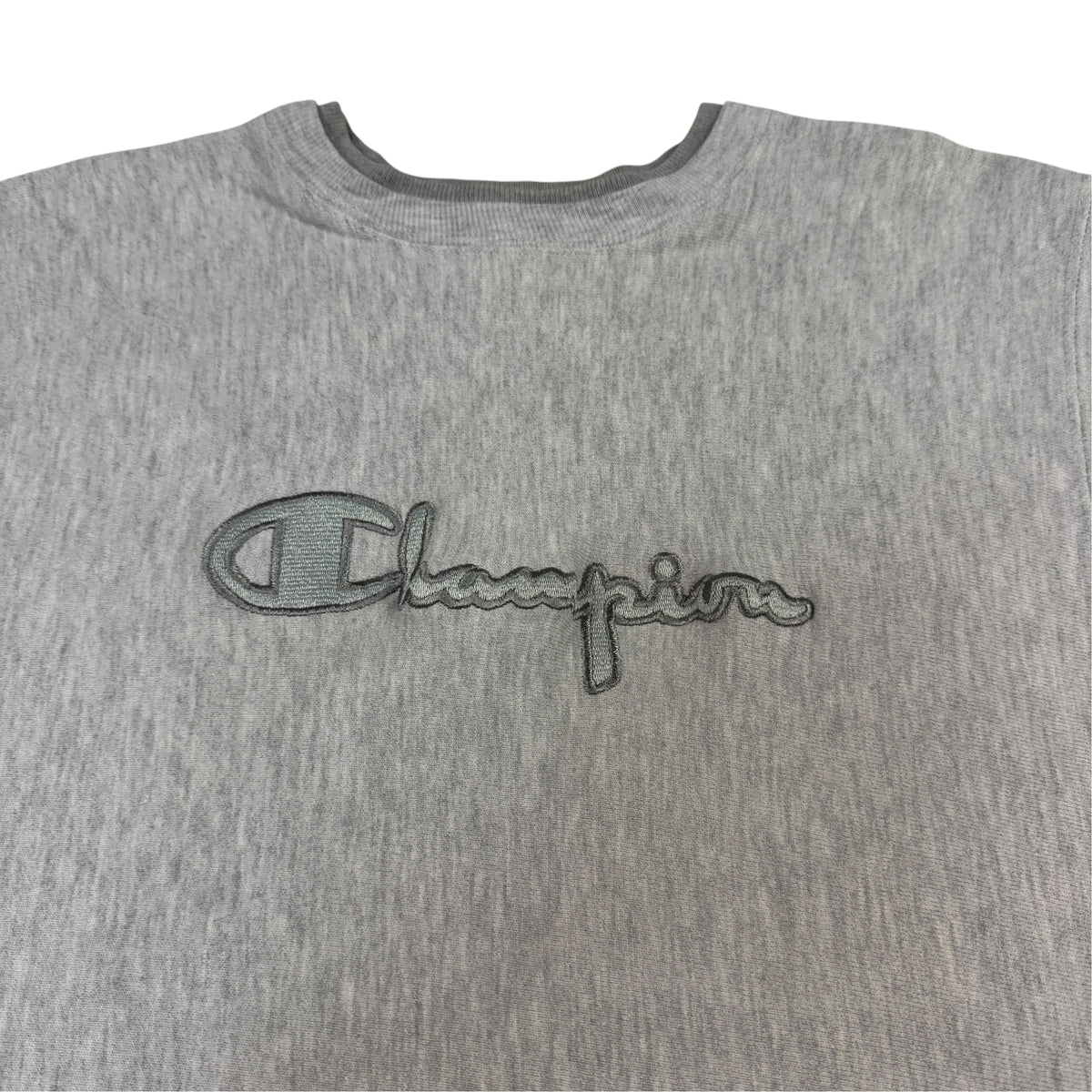 90's Champion リバースウィーブ スクリプトロゴ グレー スウェット L 胸 Championスクリプトロゴ引き