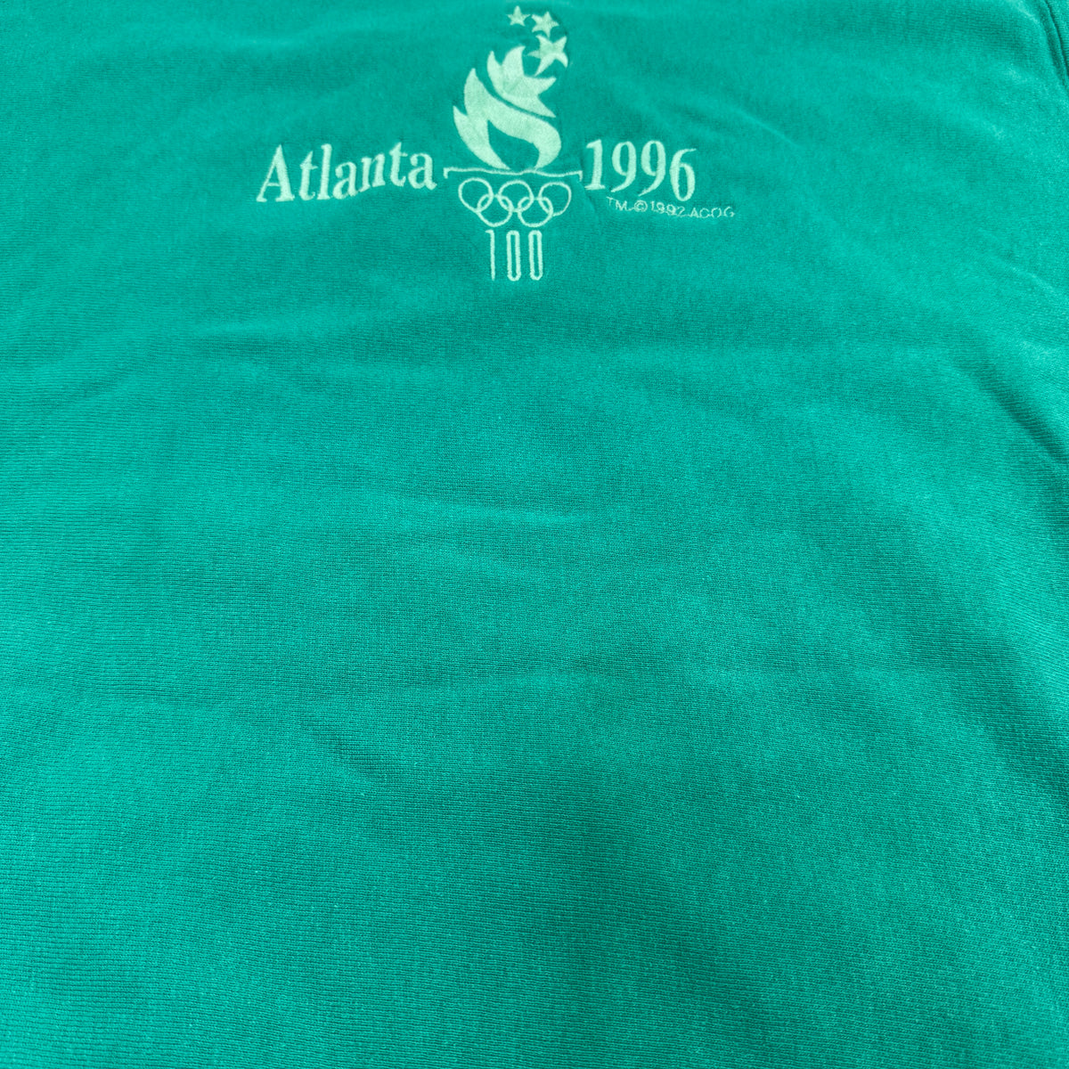 90's Champion リバースウィーブ Atlanta 1996 グリーン スウェット XXL 胸 Atlanta 1996 聖火刺繍引き