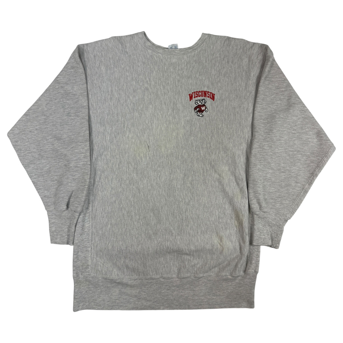 90年代 Champion リバースウィーブ ウィスコンシン大学 スウェット XXL グレー 正面全体