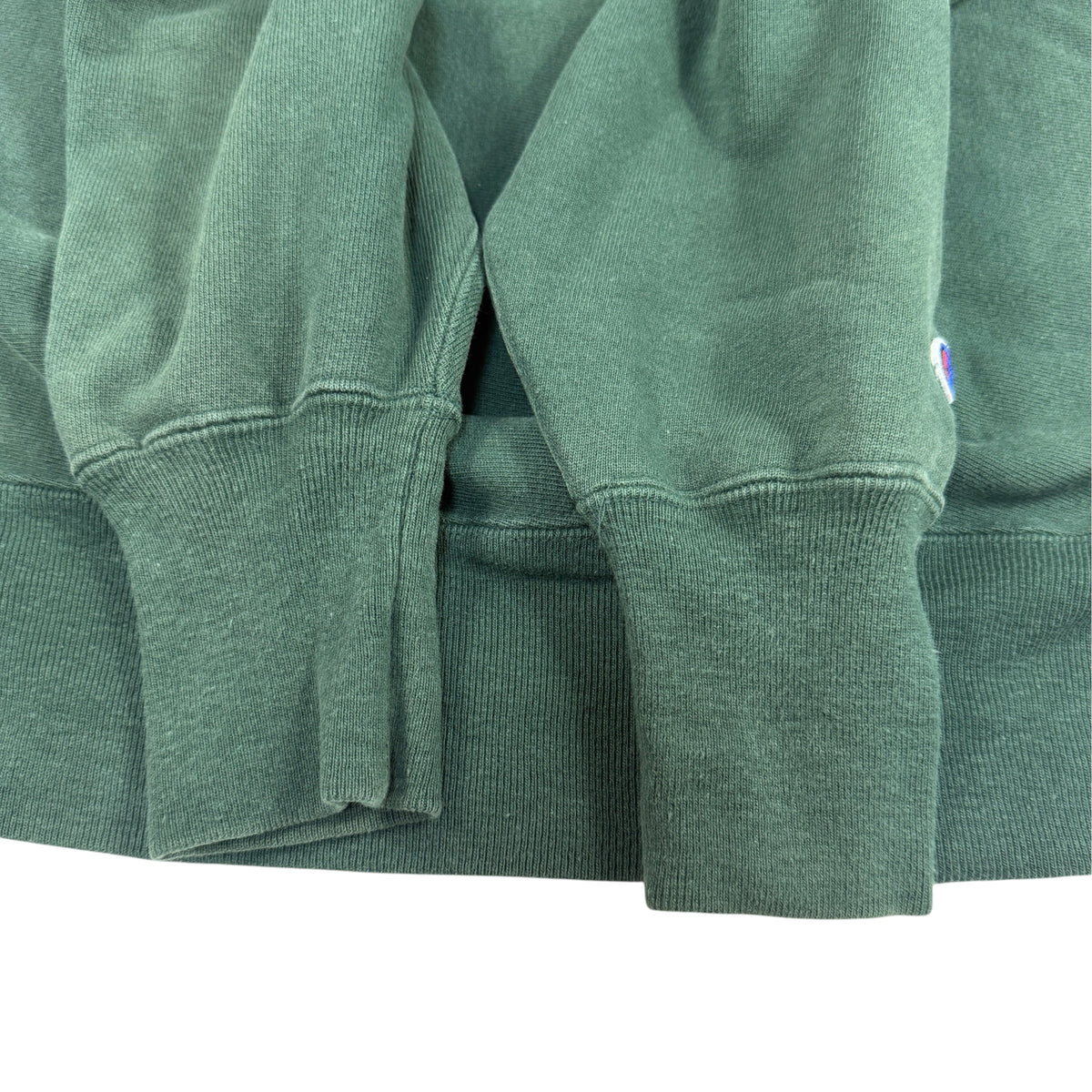 90's Champion リバースウィーブ スクリプトロゴ ダークグリーン スウェット XL 袖口リブ・裾リブ