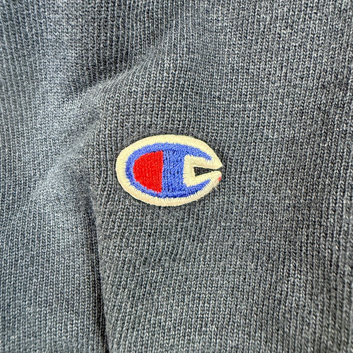 90's Champion リバースウィーブ SJU ネイビー スウェット XL 左袖 Cワッペン寄り