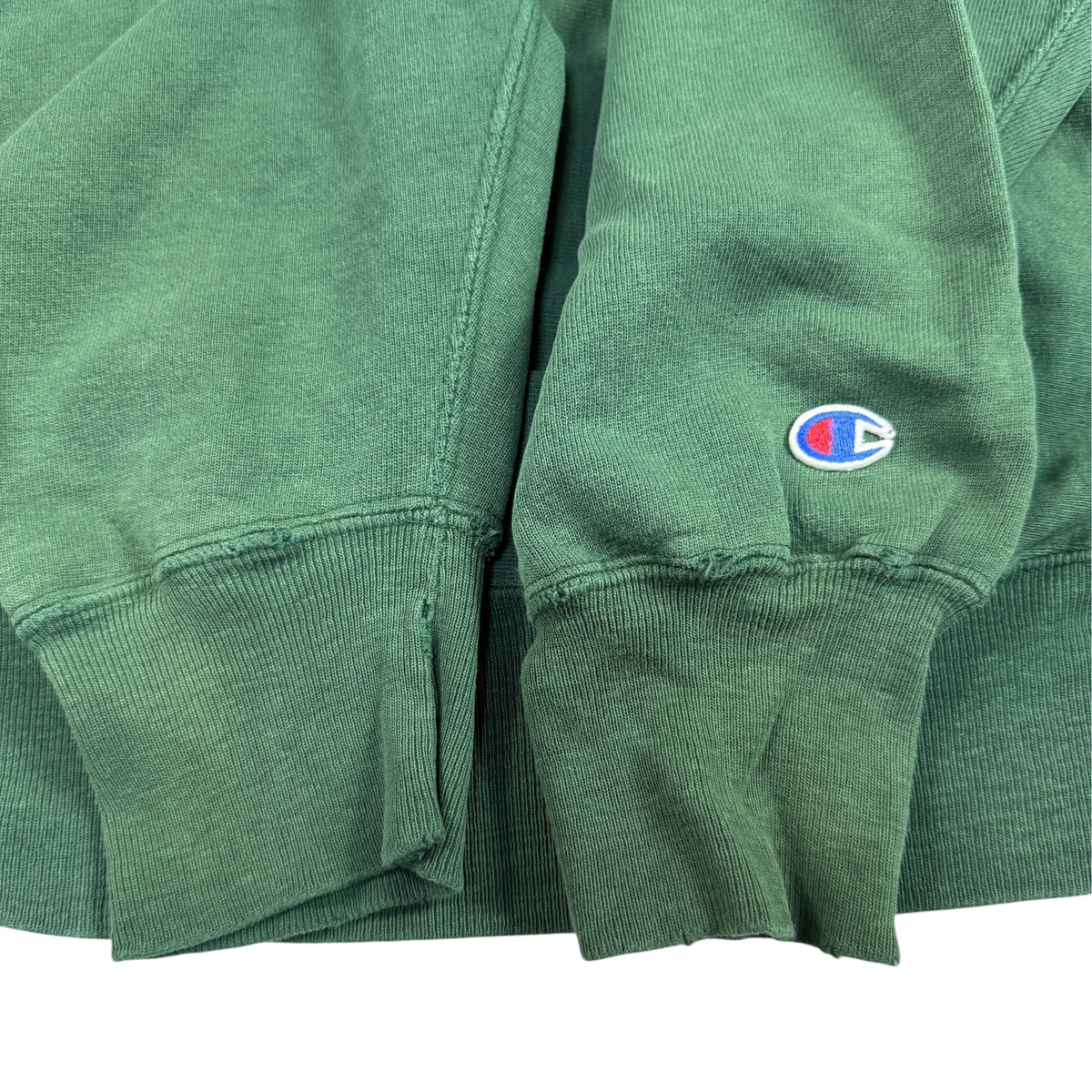90's Champion リバースウィーブ WISCONSIN グリーン スウェット XL 袖口リブとCワッペン