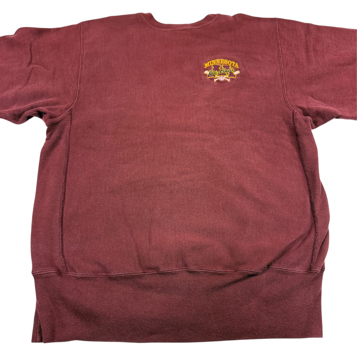 90's Champion リバースウィーブ MINNESOTA Baseball マルーン スウェット L 正面 平置き全体