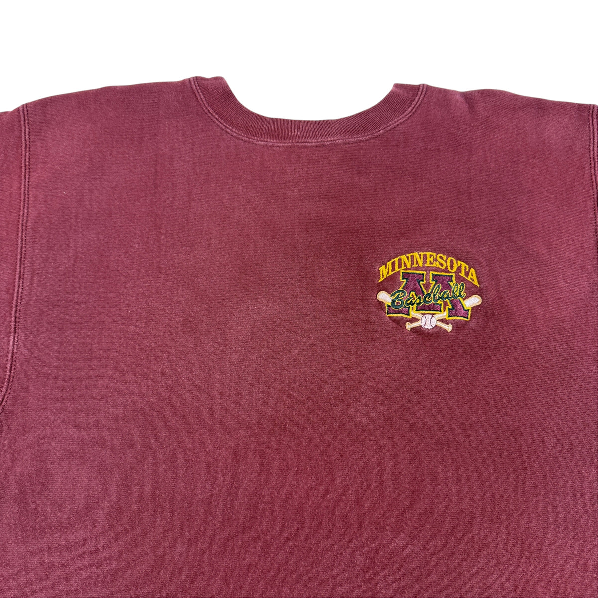 90's Champion リバースウィーブ MINNESOTA Baseball マルーン スウェット L 左胸 刺繍引き