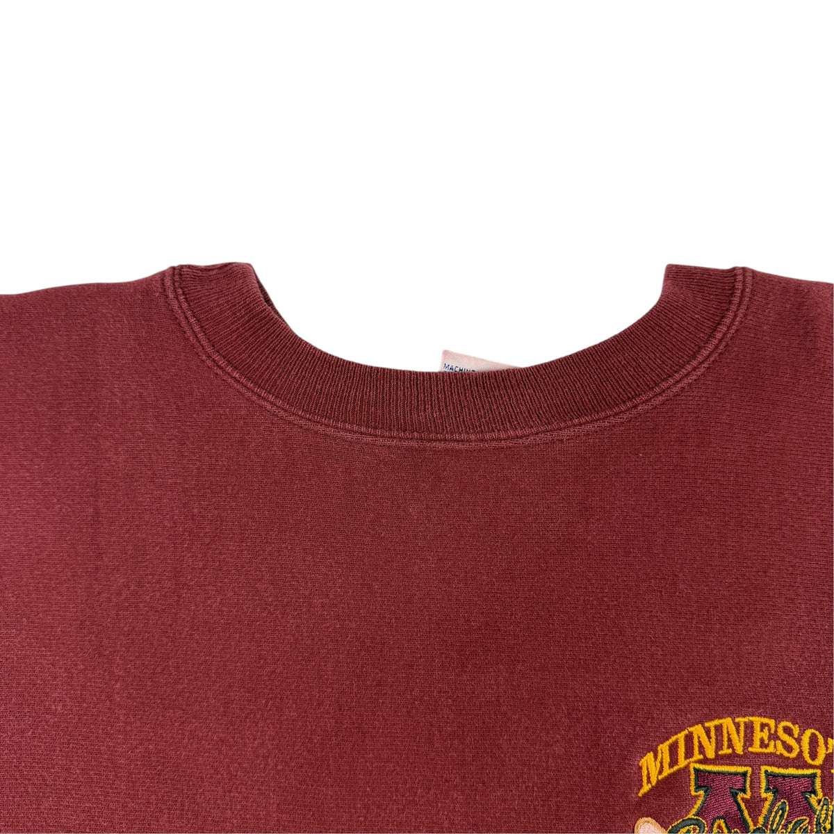 90's Champion リバースウィーブ MINNESOTA Baseball マルーン スウェット L 首リブと胸刺繍