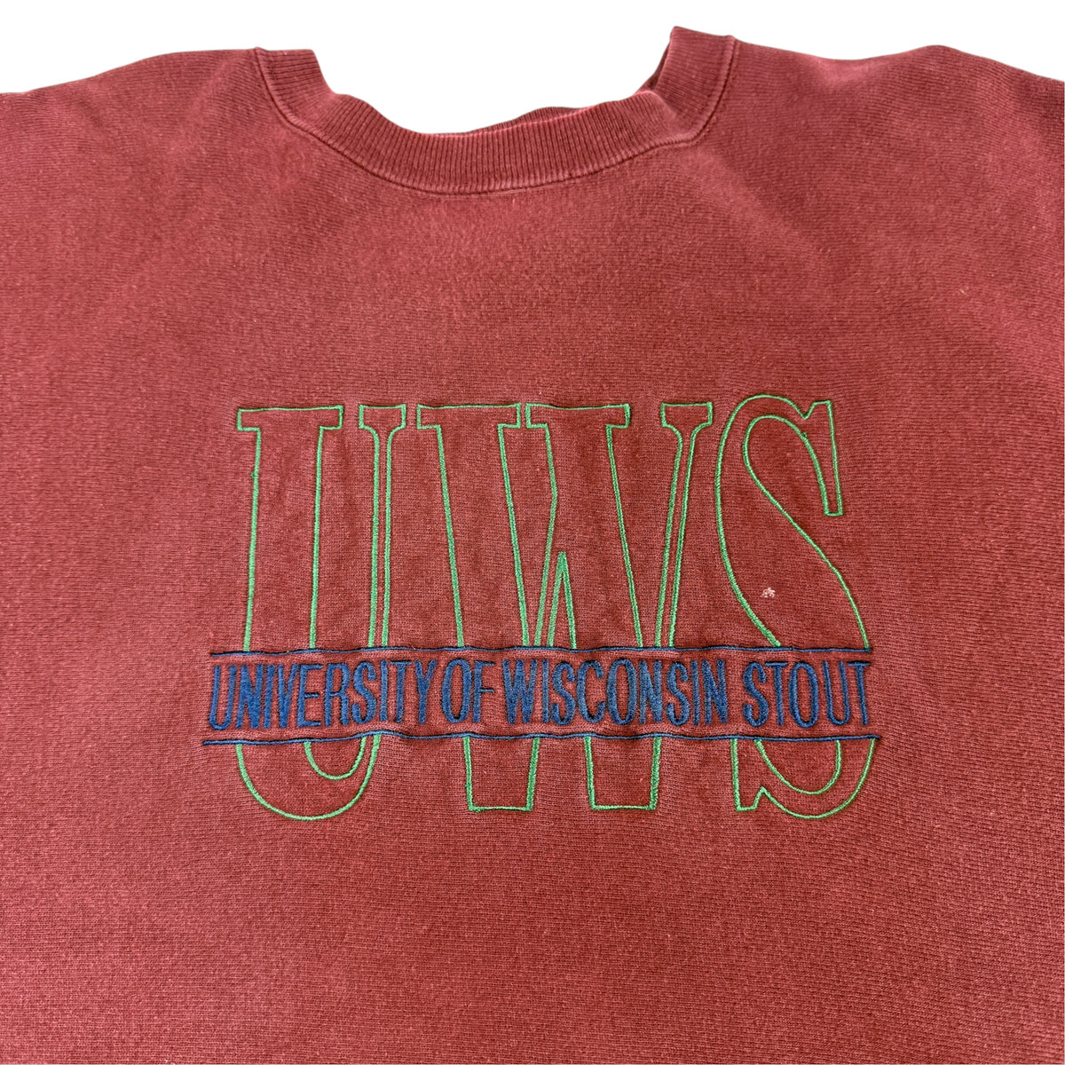 90's Champion リバースウィーブ UWS マルーン スウェット XXL 胸 UWS アウトライン刺繍引き