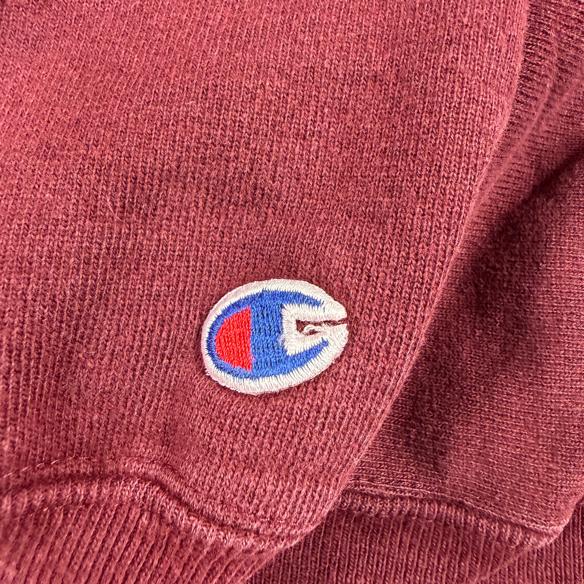 90's Champion リバースウィーブ UWS マルーン スウェット XXL 左袖 Cワッペン寄り
