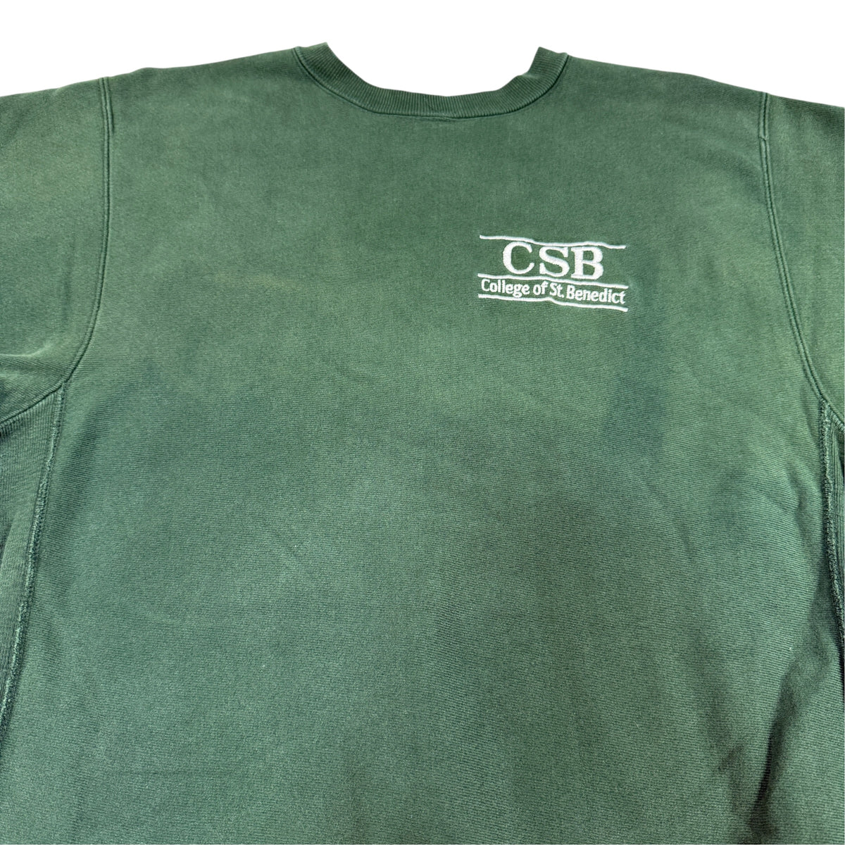 90's Champion リバースウィーブ CSB グリーン スウェット L 正面 上半身引き