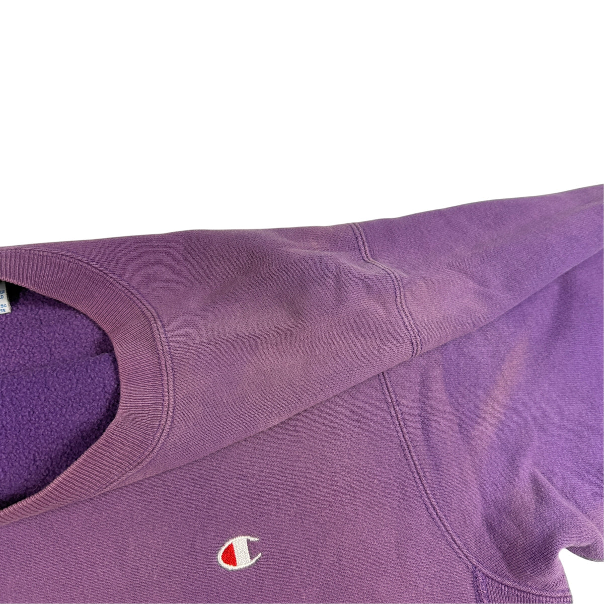 90's Champion リバースウィーブ パープル スウェット L 袖と脇のリブガゼット