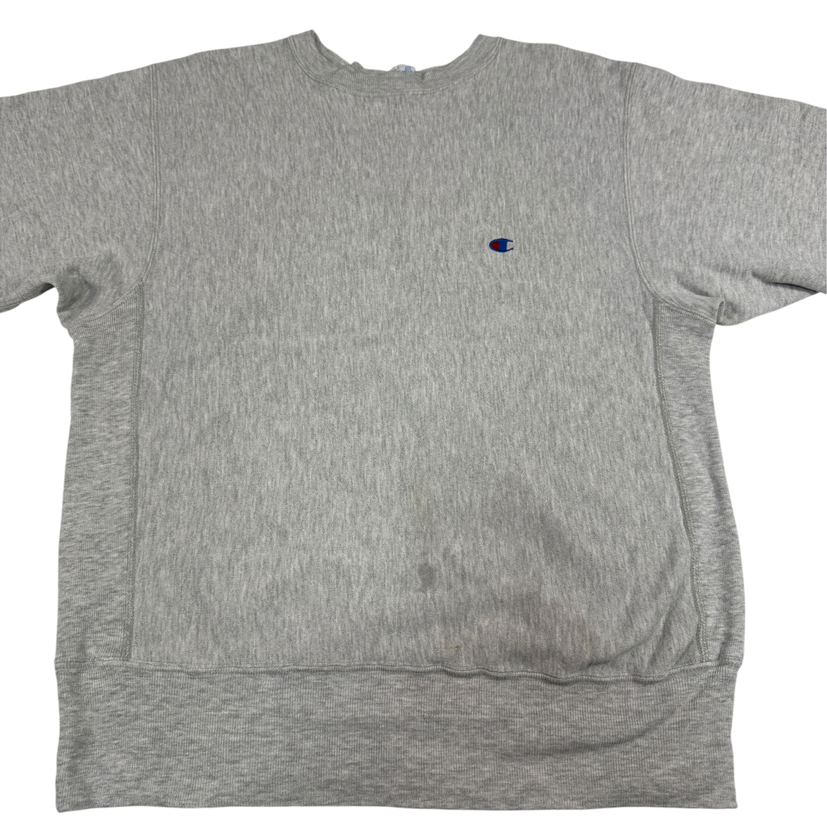 90's Champion リバースウィーブ 無地 グレー スウェット L 正面 平置き全体
