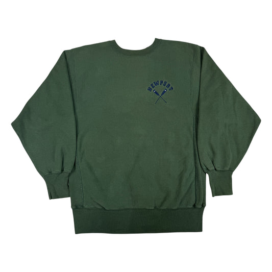 90's Champion リバースウィーブ NEWPORT オール刺繍 グリーン スウェット XL 正面全体