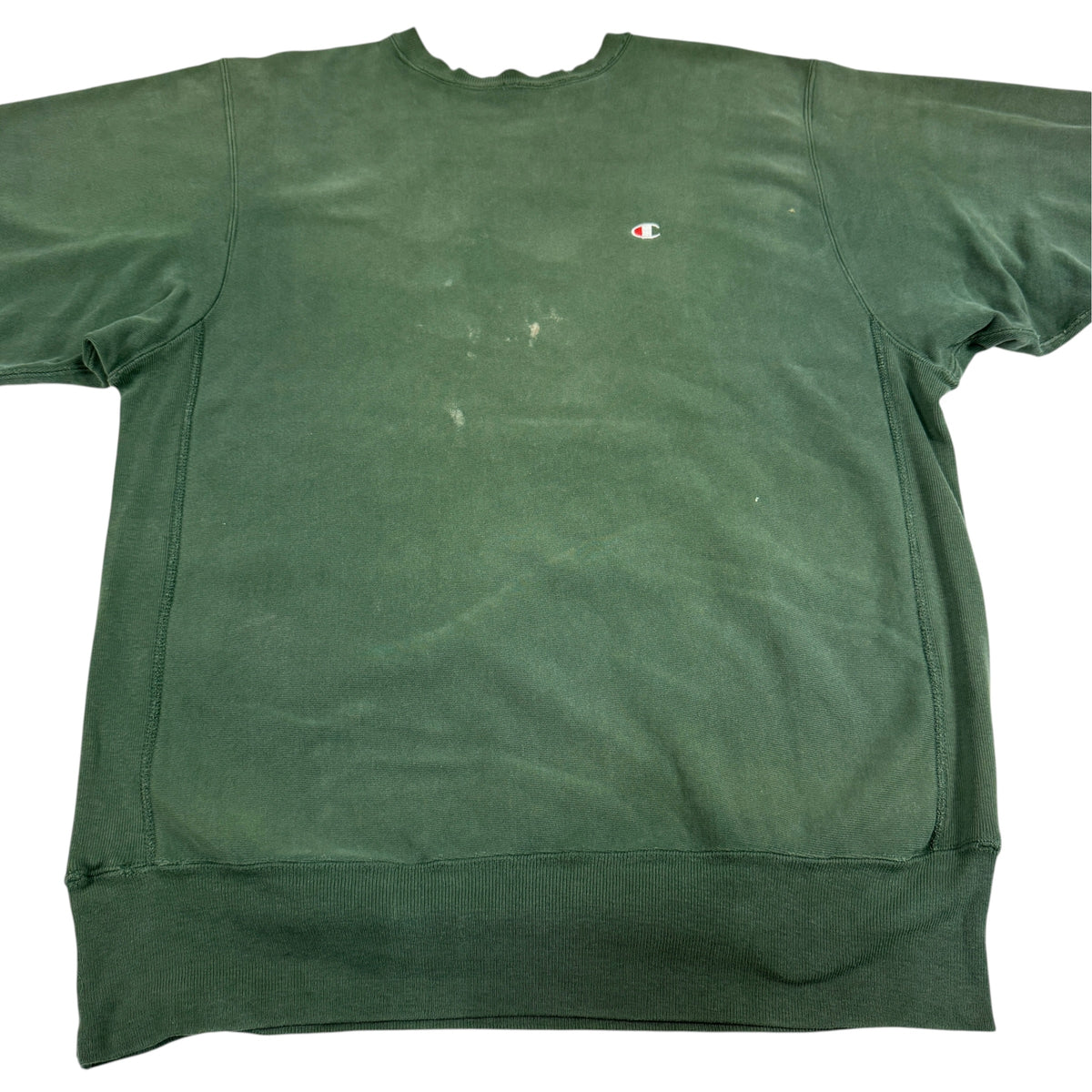 90's Champion リバースウィーブ 無地 ダークグリーン スウェット XXL 正面 平置き全体