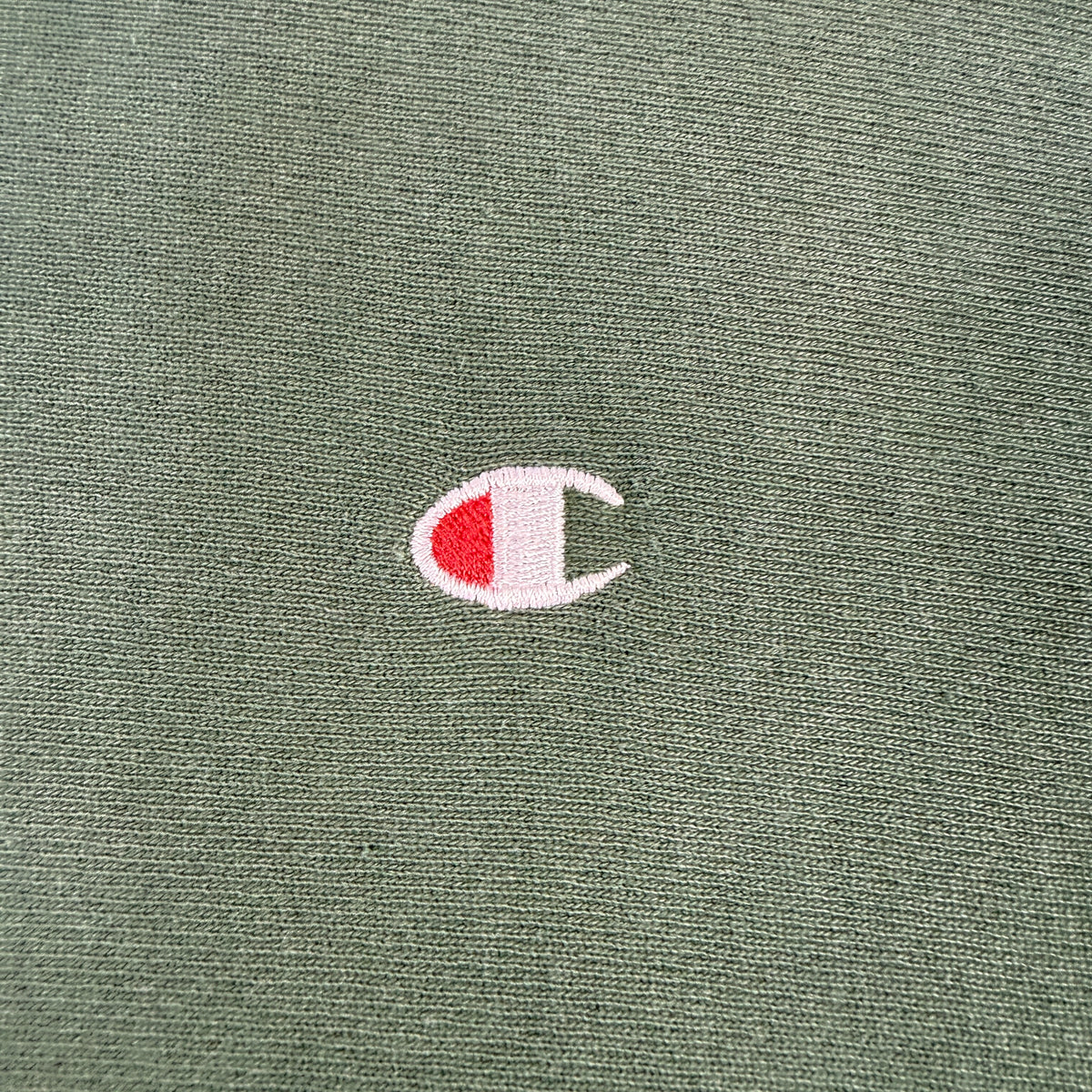 90's Champion リバースウィーブ 無地 ダークグリーン スウェット XXL 左胸 Cロゴ刺繍寄り