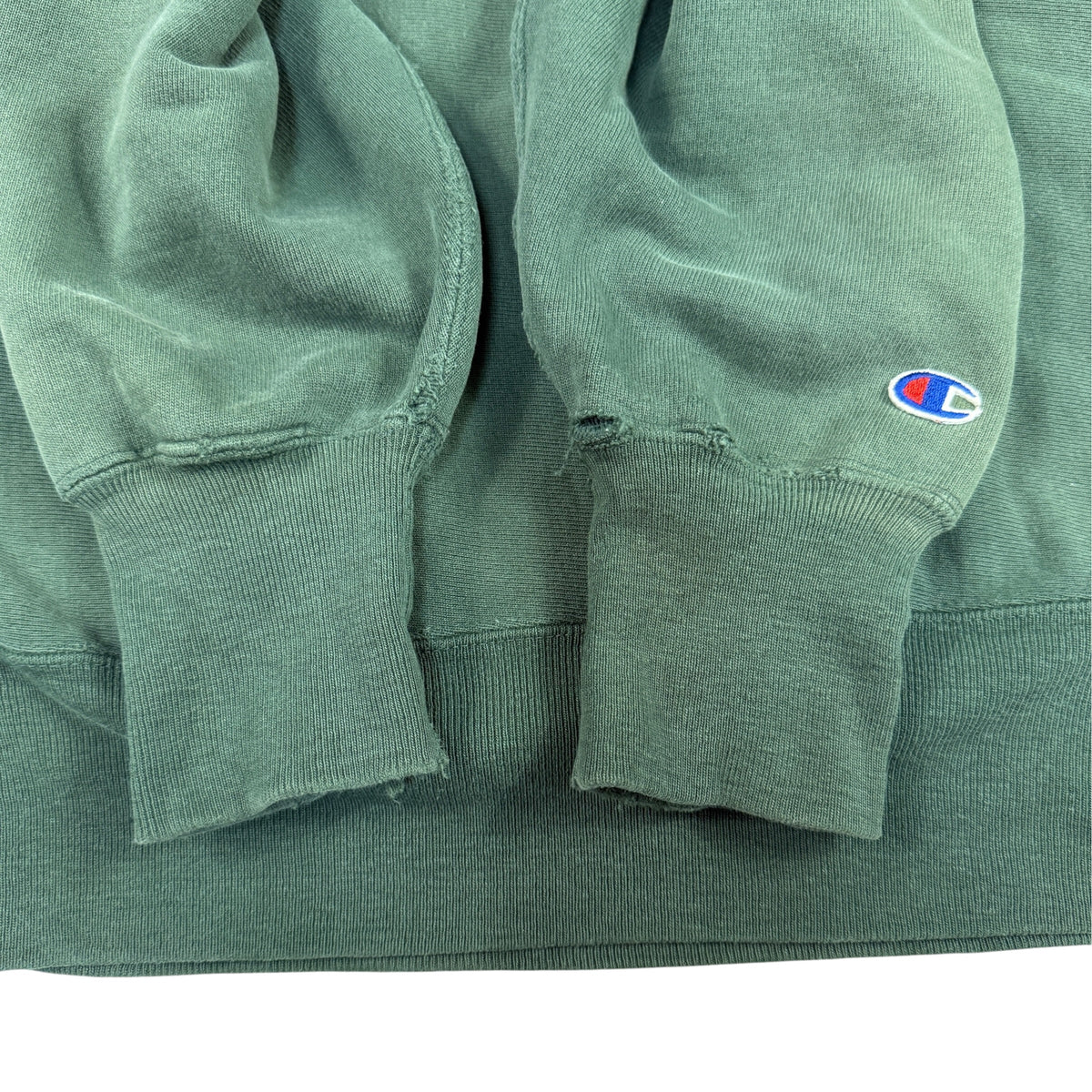 90's Champion リバースウィーブ 無地 ダークグリーン スウェット XXL 袖口リブとCワッペン