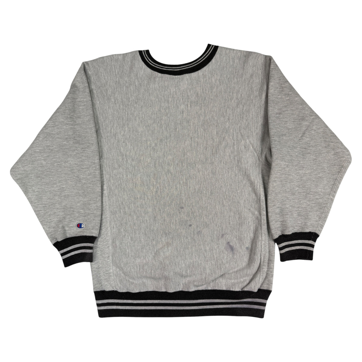 90's Champion リバースウィーブ ラインリブ グレー スウェット M 背面全体