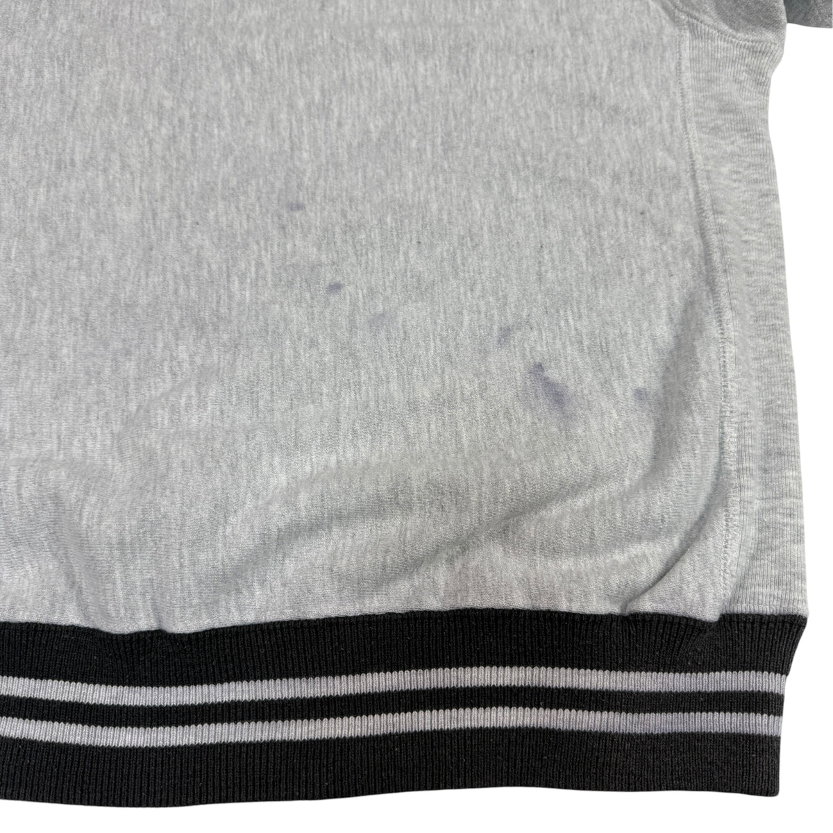 90's Champion リバースウィーブ ラインリブ グレー スウェット M 裾まわり 薄い青紫っぽい汚れ
