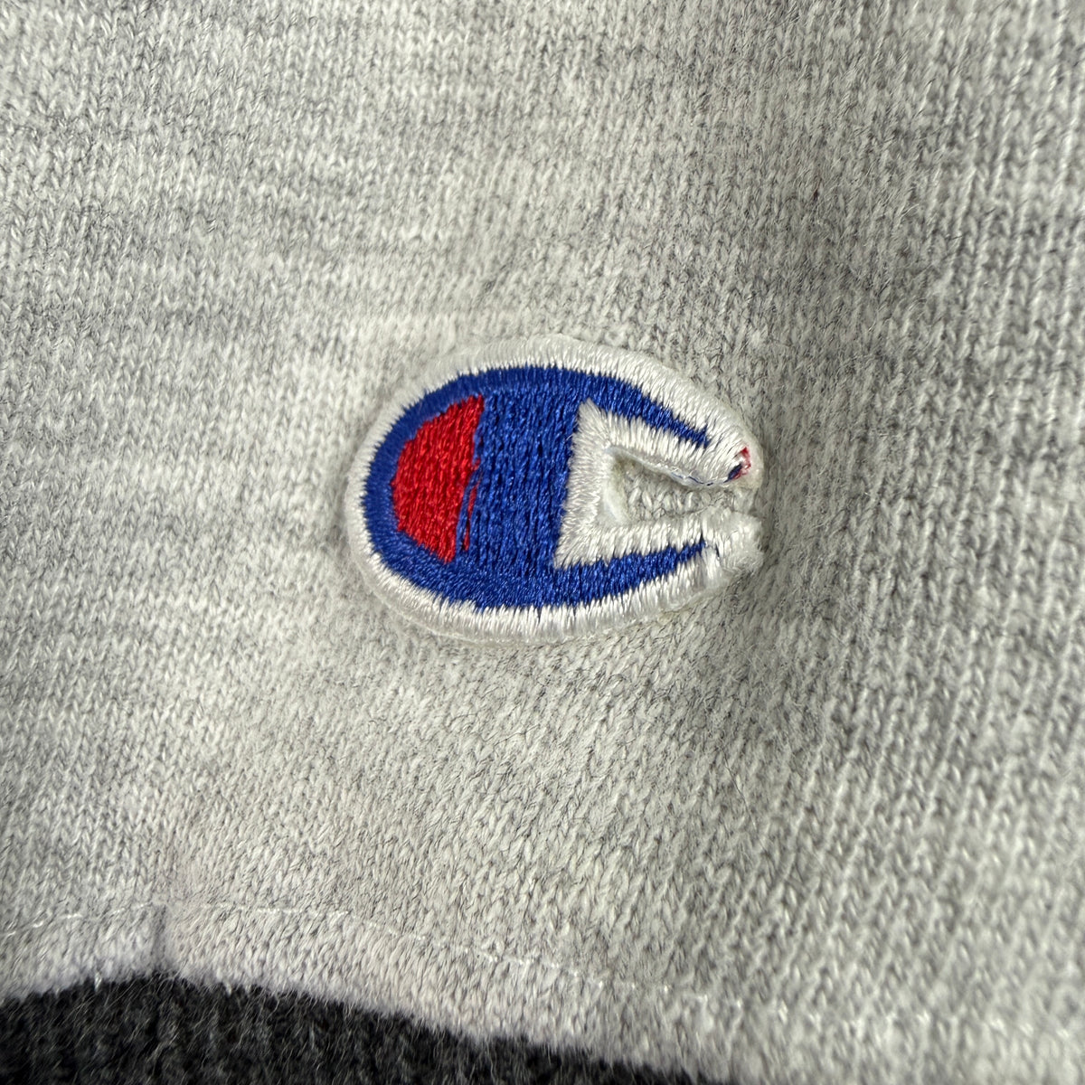 90's Champion リバースウィーブ ラインリブ グレー スウェット M 左袖 Cワッペン寄り