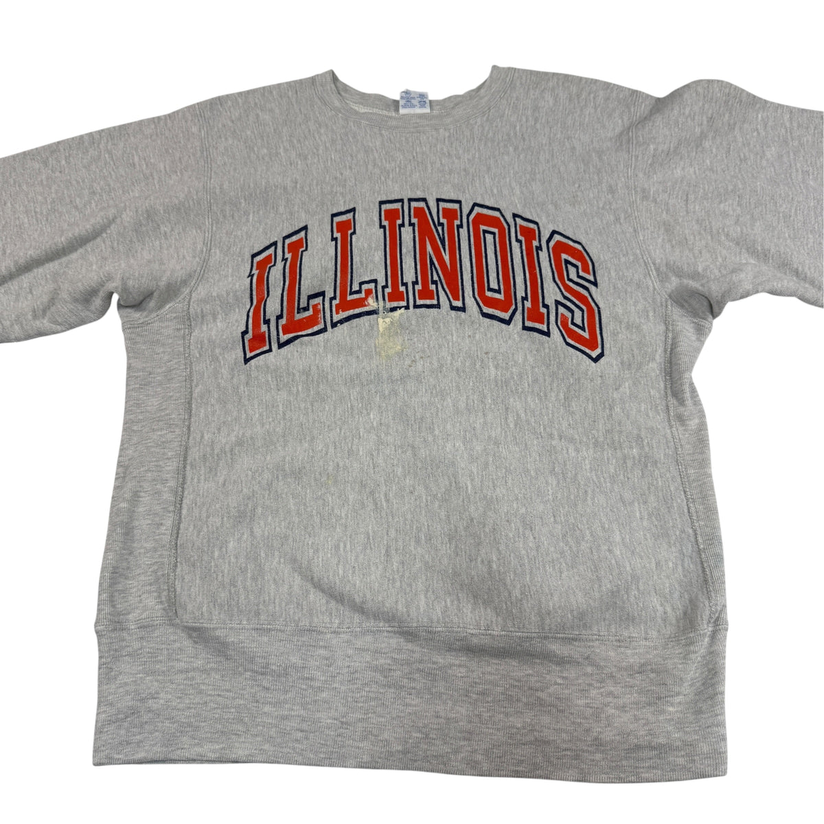 90's Champion リバースウィーブ ILLINOIS グレー スウェット L 正面 平置き全体
