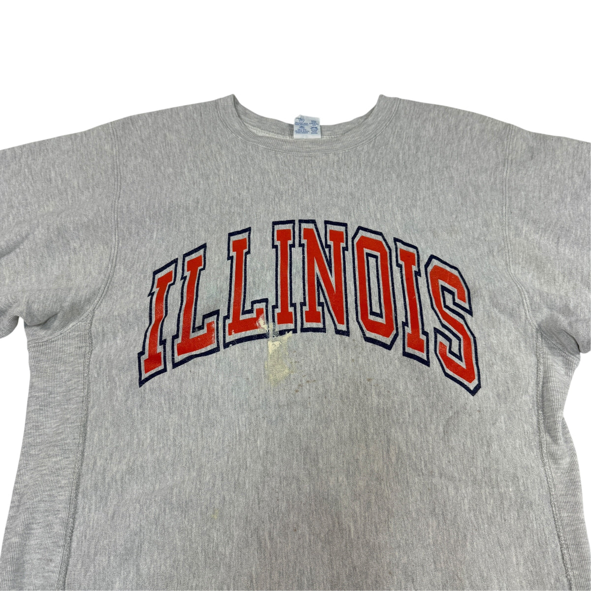 90's Champion リバースウィーブ ILLINOIS グレー スウェット L 胸 ILLINOIS アーチプリント引き