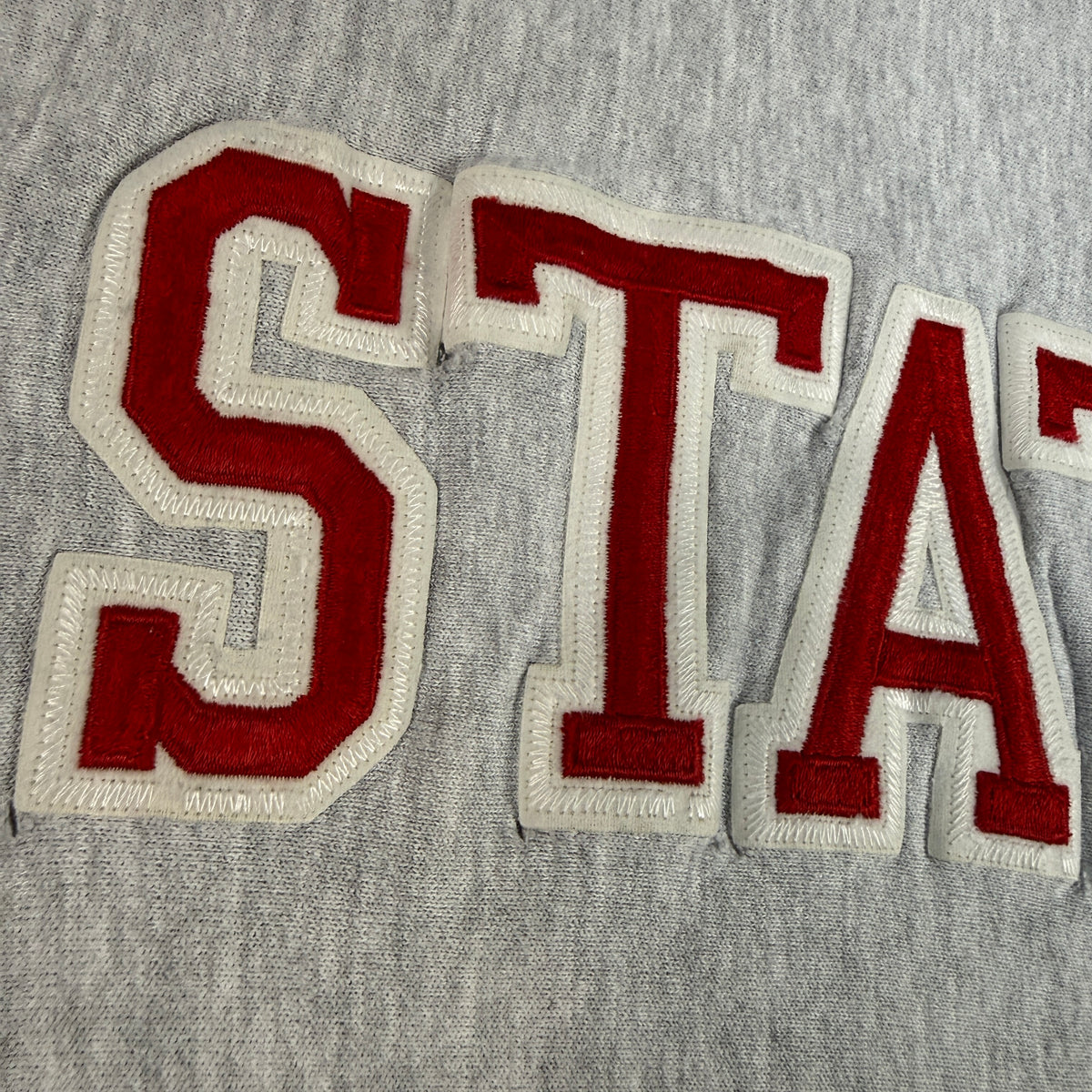 90's Champion リバースウィーブ STATE グレー スウェット XL 胸 STATE アップリケ寄り