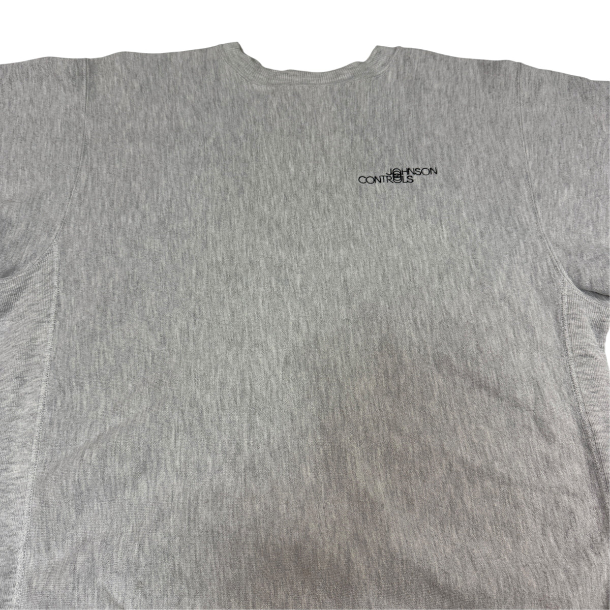 90's Champion リバースウィーブ JOHNSON CONTROLS グレー スウェット L 刺繍タグ LARGE ASSEMBLED IN MEXICO RN 26094 CA 21356 寄り