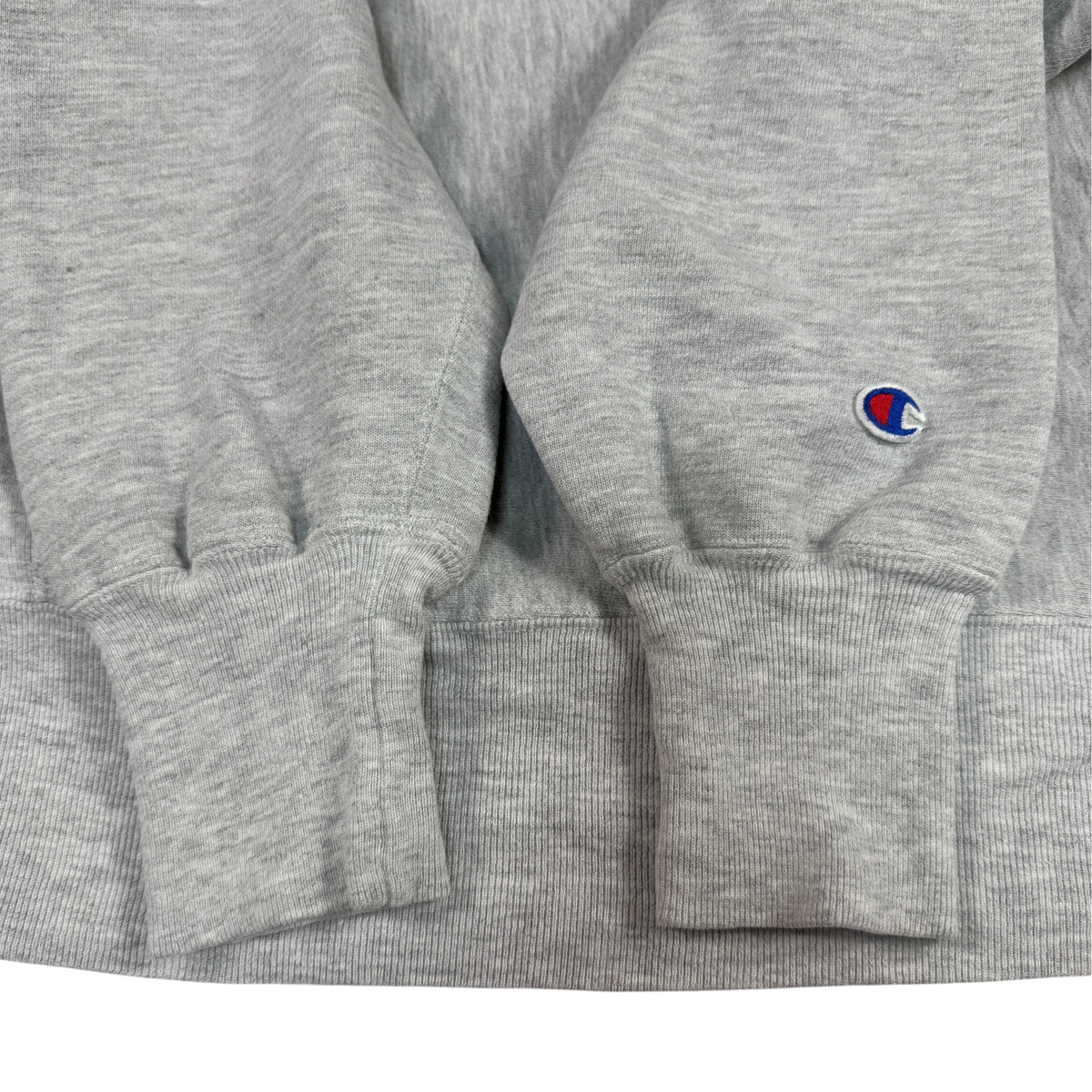 90's Champion リバースウィーブ JOHNSON CONTROLS グレー スウェット L 身頃 生地アップ