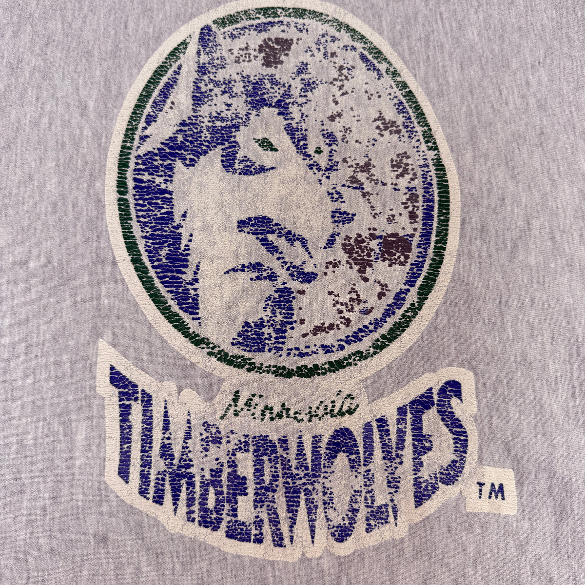 90's Champion リバースウィーブ TIMBERWOLVES グレー スウェット XXL 胸 オオカミのロゴ 寄り